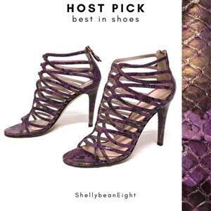 STUART WEITZMAN Snake CAGE Heels Sandals Zip 6.5